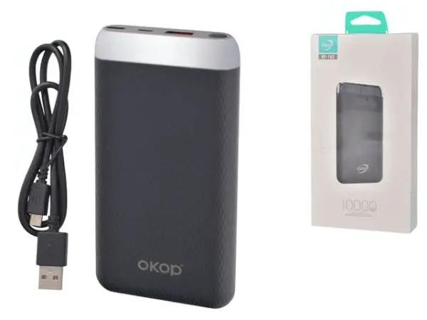 [333932] Power Bank OKOP 10000mAh - Carga Rápida Portátil