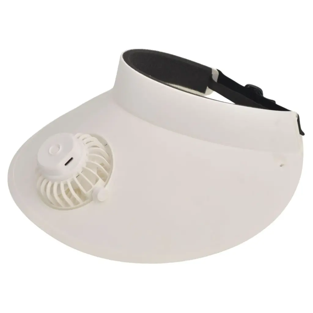 Visera con Ventilador, Blanco, 22cm