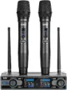 SGPRO: Sistema de micrófono inalámbrico de mano dual de 262 pies, 90 frecuencias UHF preestablecidas, bodypack, micrófonos desgastados por la cabeza y lavalier para actuaciones en vivo, karaoke, DJ