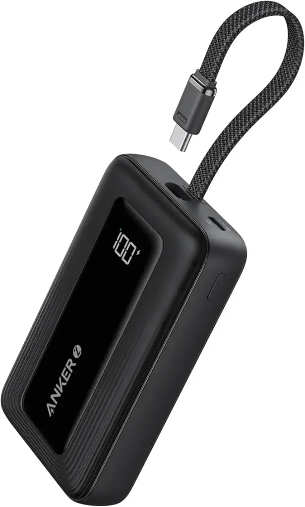 Anker Zolo Power Bank (30W, Built-In USB-C Cable)