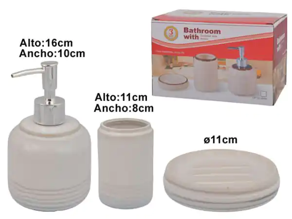 ACCESORIO P/BANO CERAMICA X3 PZ.