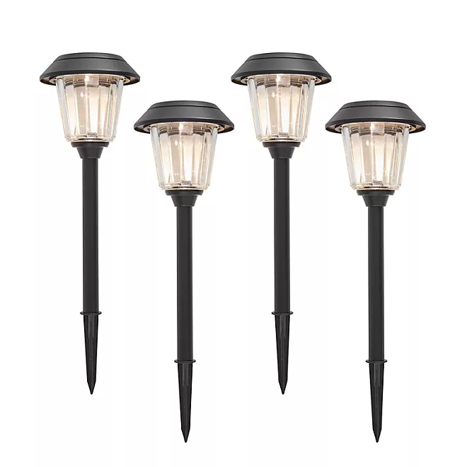 Luces de Camino Solares LED - Member's Mark, color negro mate, juego de 4 piezas