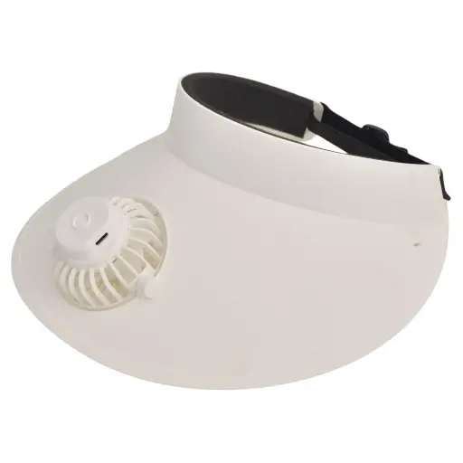 Visera con Ventilador, Blanco, 22cm