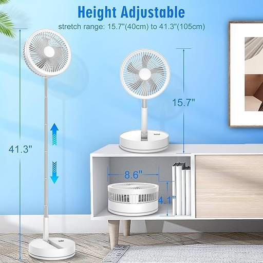 Ventilador portatil de 9", giratorio, recargable y con control remoto de 3 velocidades - LIPETY