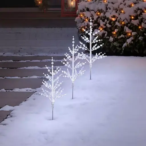Luces de camino para jardín en forma de árbol cubiertas de cristal (3 juegos de árboles) Member's Mark