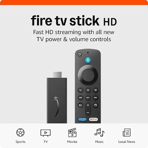Amazon Fire TV Stick HD, Control remoto por voz Alexa, controles de Smart Home, streaming en HD