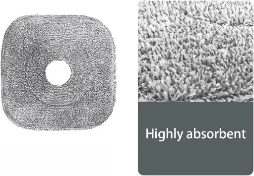 Repuesto de Almohadilla cuadrada de microfibra de 9 pulgadas compatible con True & Tidy SPIN-800 TrueClean Mop M16 Spin Mop y la mayoría de trapeadores giratorios cuadrados y de cubeta
