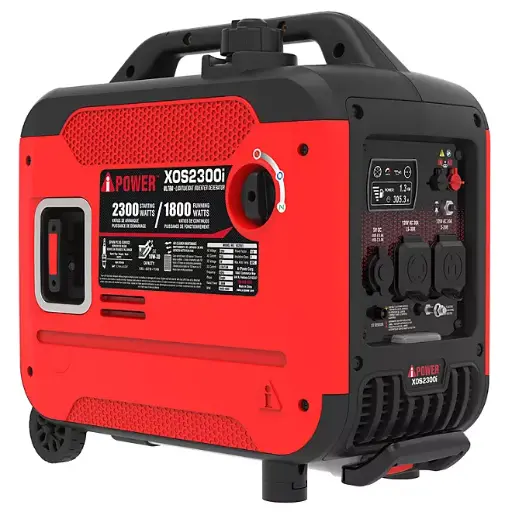 Generador Inverter portátil de 2300 vatios con sensor de CO, peso ligero, mango telescópico y ruedas (A-iPower)