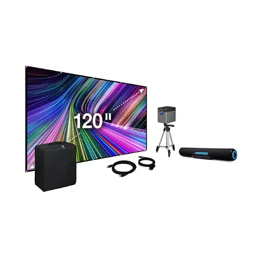 Cine en casa o al aire libre iLive X (incluye proyector, parlante bluetooth y pantalla)
