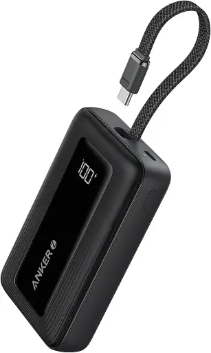 Anker Zolo Power Bank (30W, Built-In USB-C Cable)